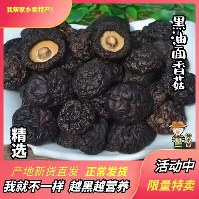 西峡油面自然脚无根黑香菇