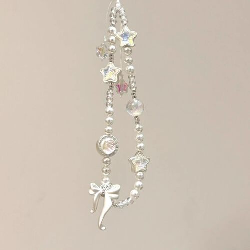 珍珠流星蝴蝶结吊坠手机壳挂绳ccd相机挂件咕本创意挂件diy手工珠