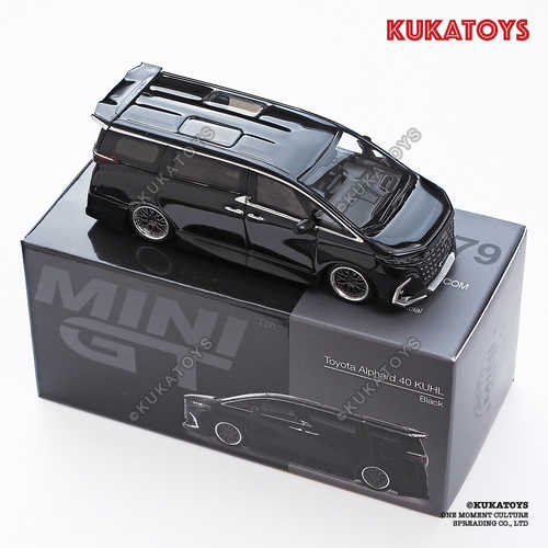 MINIGT1179 1/64丰田埃尔法黑色40商务车MPV合金汽车模型收藏摆件