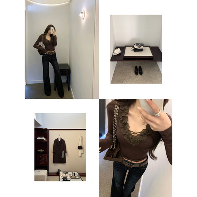 Momoshero【Luna“娇宠Tee”】es古董收藏级！270g磨毛花边领上衣