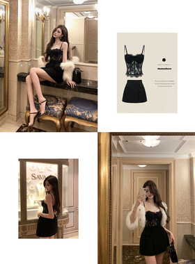 Momoshero【Paris蕾丝梦】鱼骨塑身“les古董品”纯欲蕾丝吊带