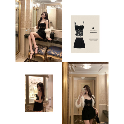 Momoshero【Paris蕾丝梦】鱼骨塑身“les古董品”纯欲蕾丝吊带