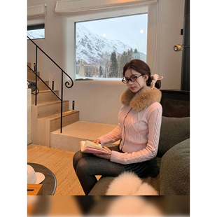 【狐系娇女】暖暖围脖狐狸毛“特调玫瑰可露丽！