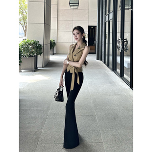 money韩女系——大翻领收腰马甲上衣 New Momoshero 南韩千颂伊