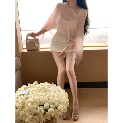 Momoshero【Rediant貌美衫】小美心水粉!top特种纱“富美闪”罩衫