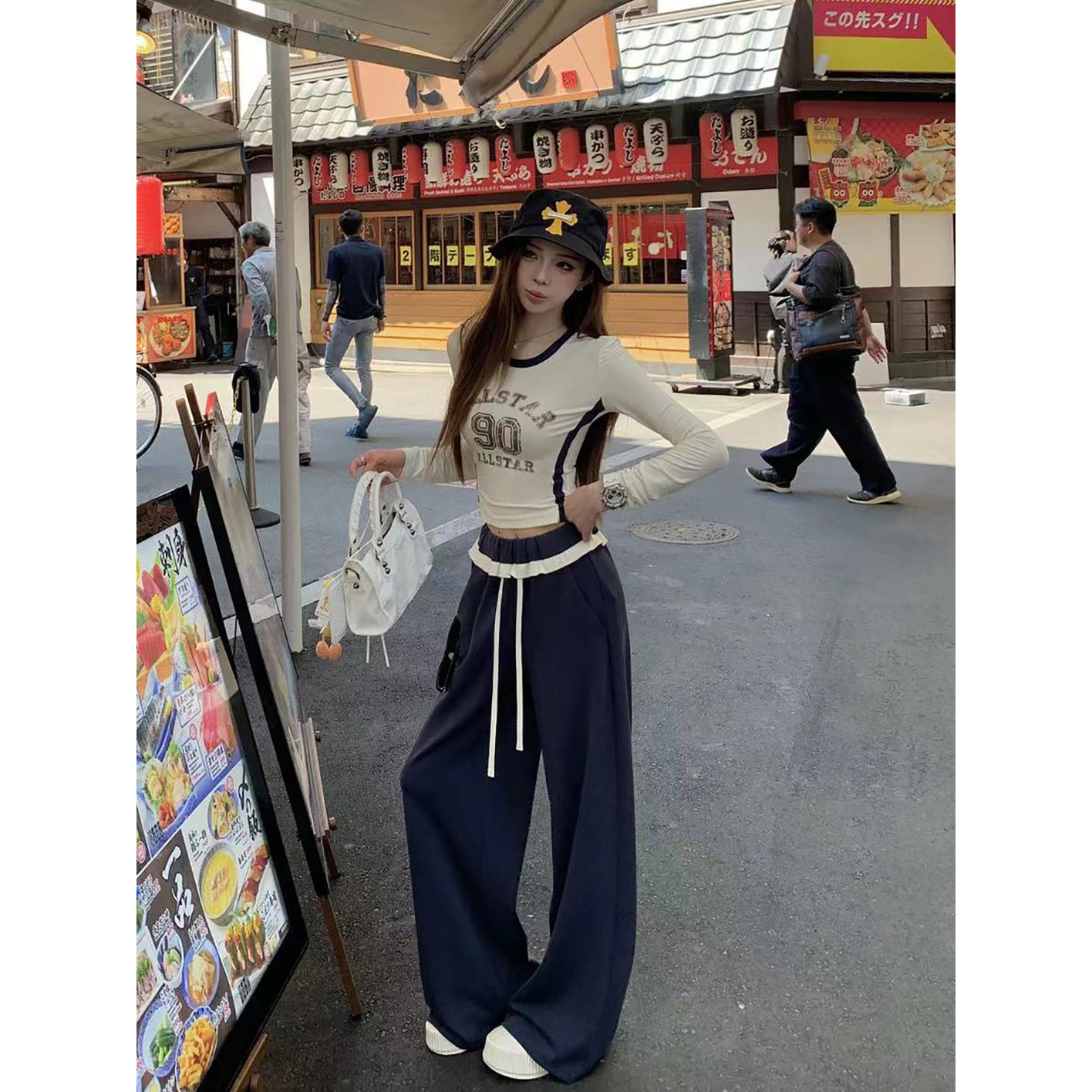 现货【“90号”球衣T】——美式玩家 “掐腰”拼色感Tee/芭蕾裤,女装/女士精品,时尚套装,淘宝优惠券,粉丝福利购,淘宝优惠卷