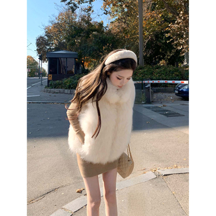 山羊绒皮毛一体 fall软黄金 ——Snow 马甲皮草 雪落挪威