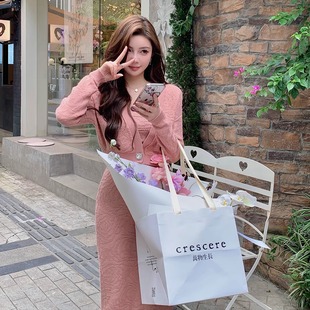 现货【玫瑰织物】温柔本色~“定染纱”28支数羊毛开衫/半裙/长裙