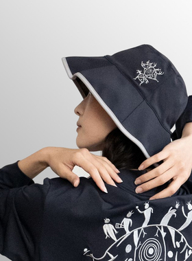 HOII Hosea后益折叠圆筒渔夫帽夏季防紫外线女可调节大帽檐防晒帽