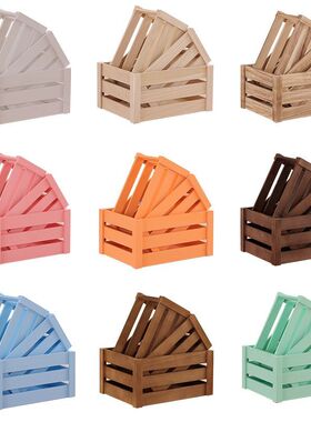 木箱子长方形木框箱超市陈列道具装饰实木收纳箱复古储物箱定制