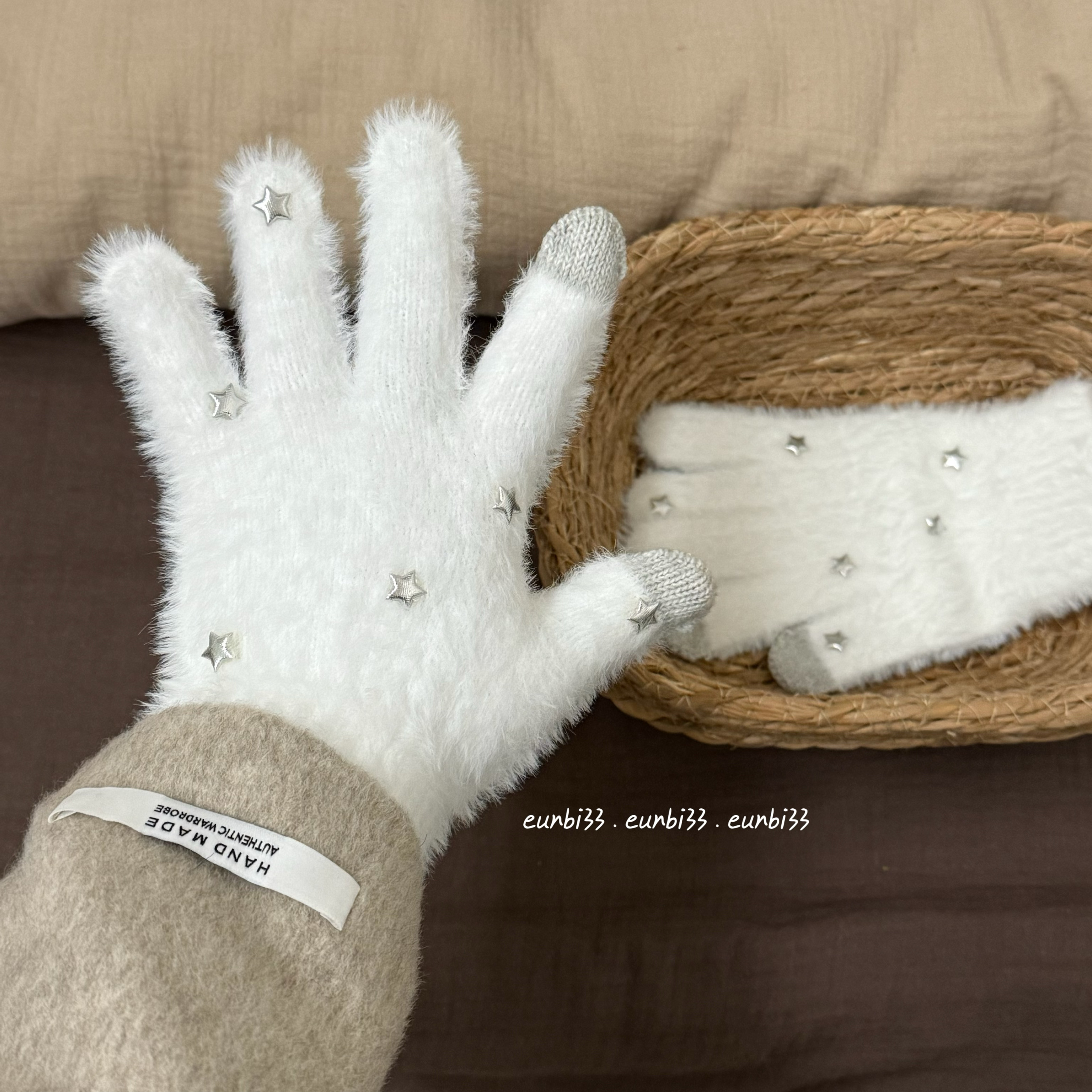 满天星星闪bling保暖手套五指手套手袜 可触屏