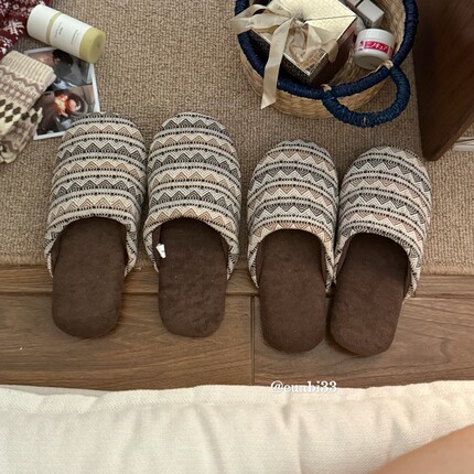 深夜日剧生活·亚麻拖鞋 秋冬居家日系炒鸡防滑地软底室内拖情侣