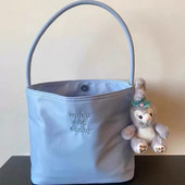 韩国小众多巴胺时尚 刺绣防水尼龙百搭休闲腋下单肩水桶包托特大包