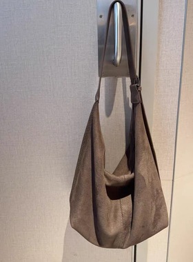 2025新品韩系简约百搭磨砂皮托特包单背斜挎慵懒风女包休闲百搭包