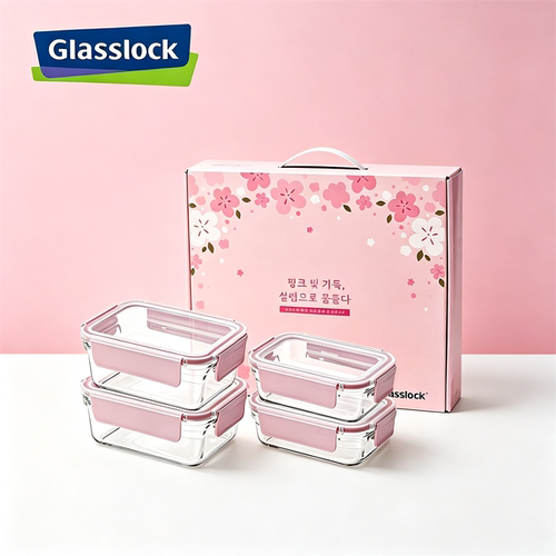 Glasslock进口保鲜盒樱花款4件套