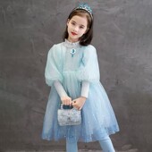艾莎公主裙加绒款 冰雪奇缘女童爱沙elsa小女孩秋冬爱莎高端迪士尼