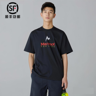 短袖T恤男户外吸湿速干marmot马拉松防晒定制logo文化衫工作服