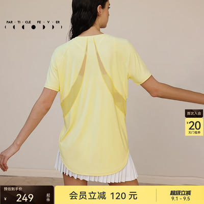 粒子狂热网纱拼接宽松运动短袖T