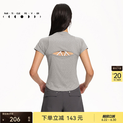 粒子狂热后背镂空运动短袖女
