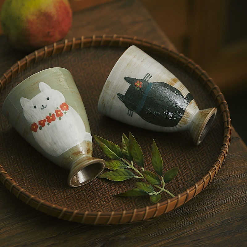 猫猫陶瓷马克杯高脚杯手握杯