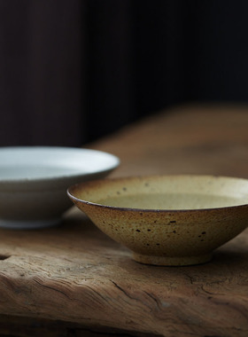 复古怀旧皮蛋肉粥碗面碗日本甜品碗日式陶碗ins同款土碗 6.5寸