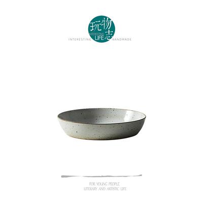 玩物志【平底深盘】粗陶菜盘