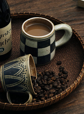 玩物志180ML复古风手作咖啡杯原始感粗陶马克杯ins风艺术感茶杯