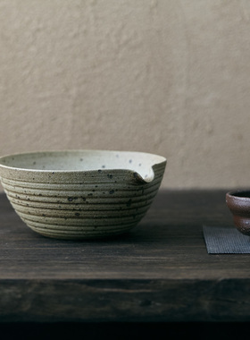 玩物志日式粗陶抹茶碗茶洗建水废水收纳大茶碗茶渣碗大号公杯