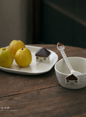 玩物志早餐一人食可爱餐具燕麦碗手工陶瓷点心盘水果沙拉碗盘