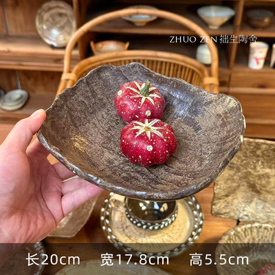 《悦野》欧包碗 粗陶农家菜碗家用 不规则纹理沙拉碗碗