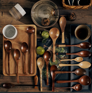 创意柚木铁木搅拌勺咖啡勺甜品长勺日式 玩物志 文艺网红勺子合集