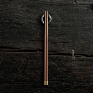 很有调调 长筷 木筷 福字包铜筷日式 玩物志鸡翅木红檀木筷子中式