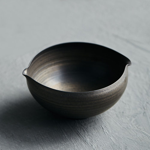 粗陶黑色双嘴出水质感很棒玩物志