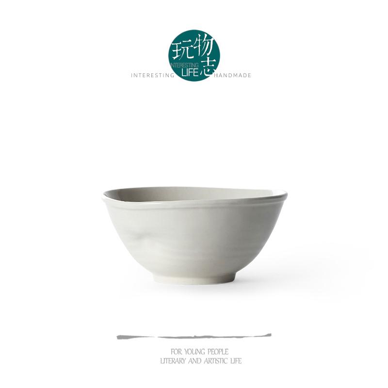 玩物志【白釉指印碗】原木风饭碗