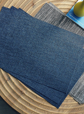 玩物志新款藏蓝色PVC餐垫隔热垫防水桌布台布茶席日式 质感超级好