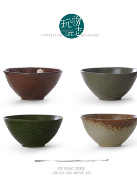 玩物志【四季三餐—石纹碗】国风复古粗陶米饭碗四色汤碗日式碗