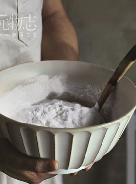 玩物志粗陶大碗9寸 网红汤碗 特大超大日式面碗 景德镇手工碗