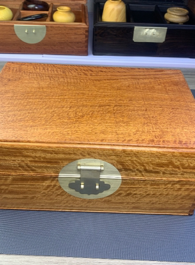 缅甸花梨木大果紫檀大号双层收纳箱子印章手把件收纳盒30cm 1号
