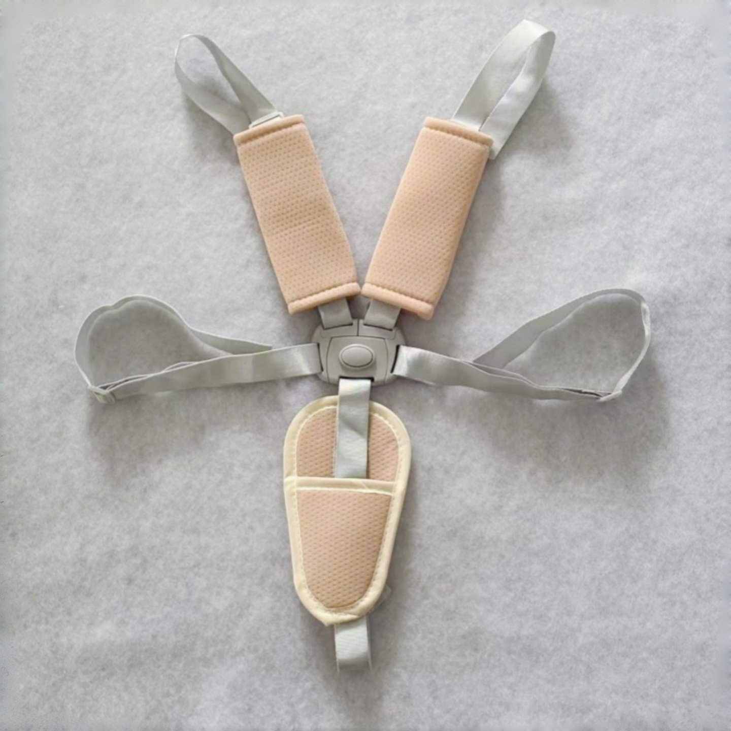 婴儿车遛娃神器餐椅安全带通用儿童五点式藤椅推车宝宝固定带配件