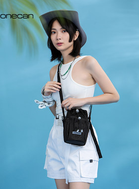 comback noonecan斜跨包女2021新款百搭单肩时尚街头潮流男水桶包
