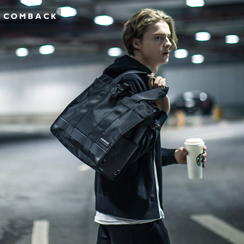 COMBACK2016黑魂皮革系列手提包 时尚潮流新款逛街购物情侣背包