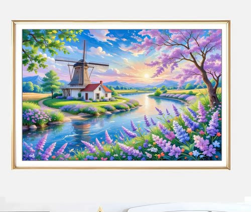 薰衣草庄园十字绣2025新款满绣38色卧室餐厅风景简约唯美自己绣