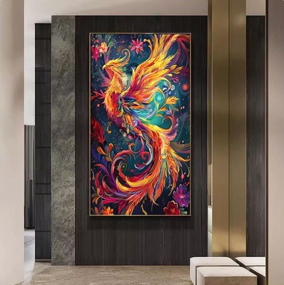 凤凰于飞十字绣2024新款线绣客厅玄关满绣刺绣手工竖版中式现代