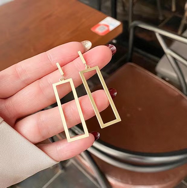 欧美简约耳环长方形夸张耳饰