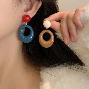 摩登复古港风耳环女秋冬氛围感小众独特耳钉轻奢高级感气质耳夹