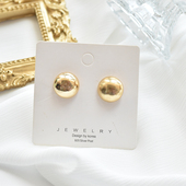 韩国ins 冷淡风耳钉2020新款 潮百搭简约半圆球耳饰女无耳洞耳夹