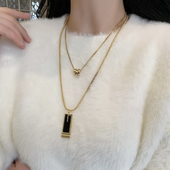 双层叠戴轻奢项链2024年新款 春夏长款 颈链女小众设计感高级感配饰