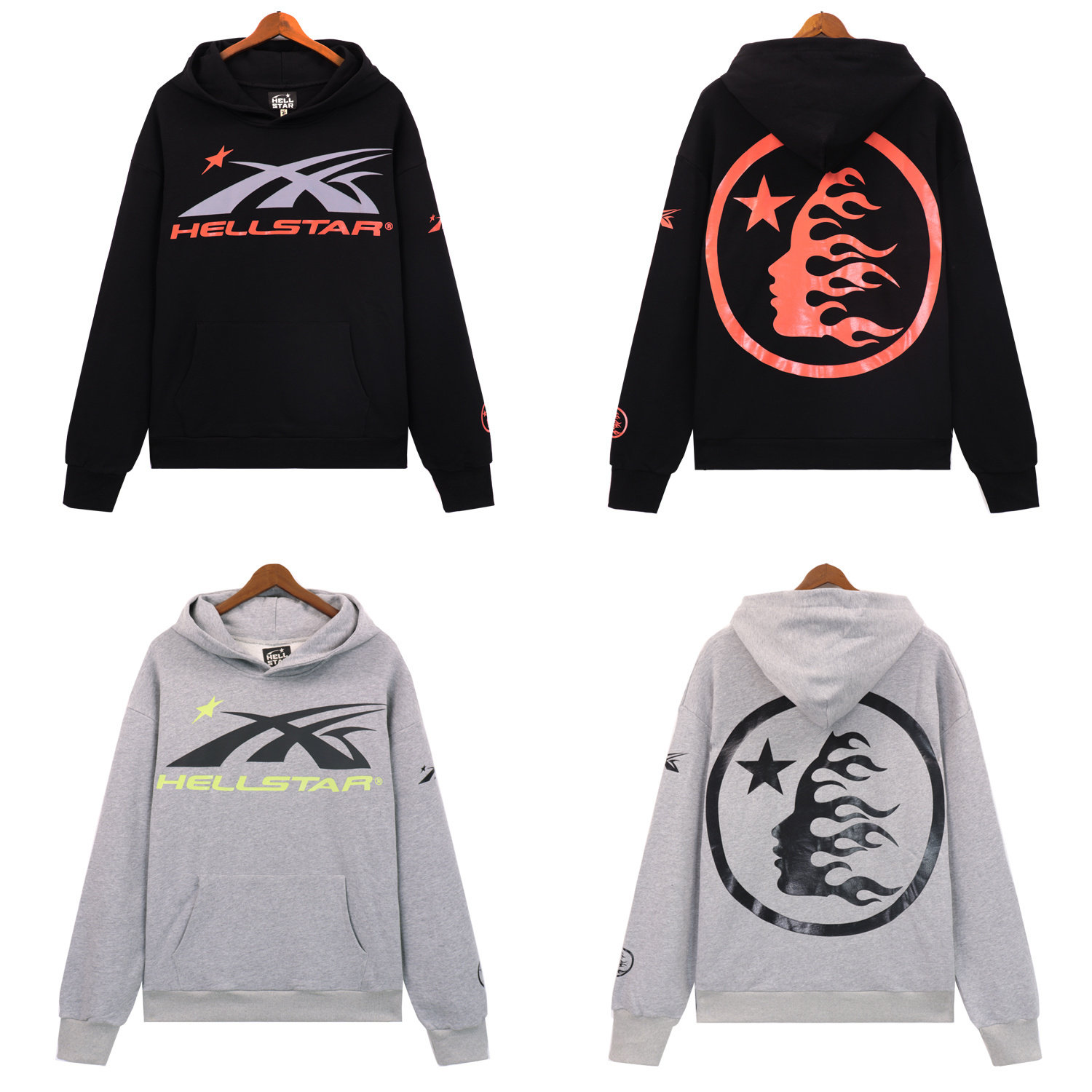 小众ins同款字母印花厚板复古欧美潮牌高街毛圈连帽卫衣男女帽衫