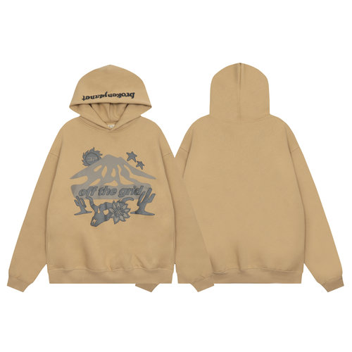 美式潮牌BROKEN PLANET发泡字母印花嘻哈高街纯棉连帽衫加绒卫衣