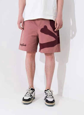 Travis Scott Cactus Jack联名款小众潮牌嘻哈休闲骷髅头五分短裤